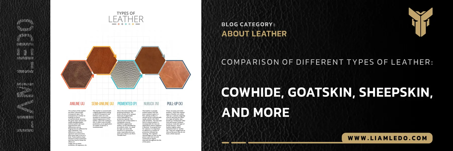Close-up of different leather types and textures – types of leather explained