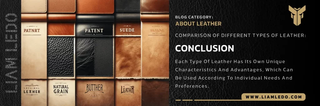 Close-up of different leather types and textures – types of leather explained
