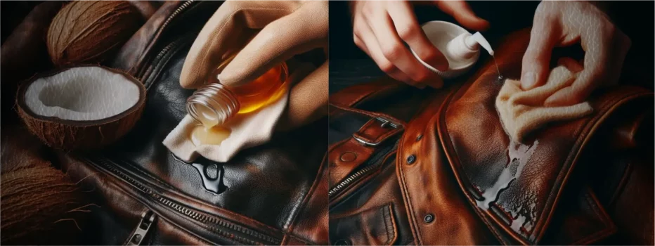 Applying leather conditioner with a soft cloth – how to soften natural leather effectively