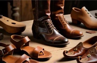 History of leather shoes from ancient handmade leather sandals to luxury leather shoes in modern fashion, showcasing leather shoe craftsmanship and the evolution of footwear styles through centuries