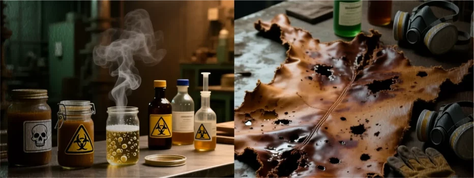 Leather tanning harmful chemicals used in industrial leather production process
