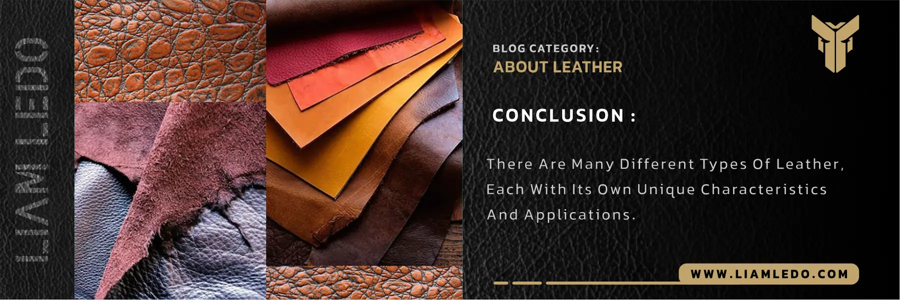 Types of natural leather – characteristics and uses: full-grain, vegetable-tanned, chrome-tanned, PU, PVC, and buffalo.