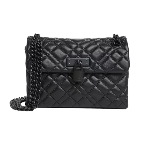 Kurt Geiger London Mini Brixton Drench Leather Shoulder Bag (Black)