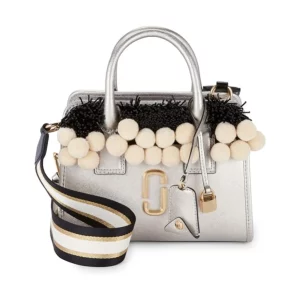 Marc Jacobs Beads and Pom Poms Little Big Shot Satchel, Platinum Multi