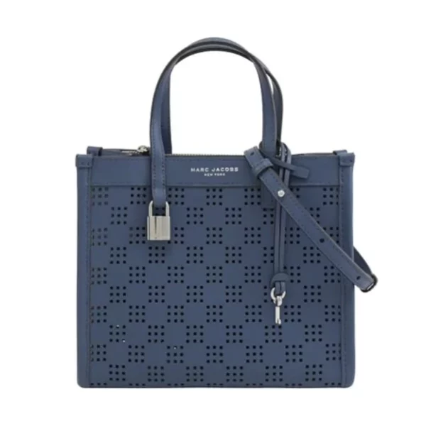 Marc Jacobs The Grind Mini Coated Leather Crossbody (Blue Sea)