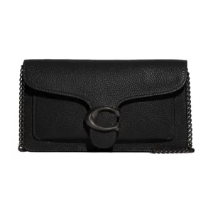 Polished Pebble Leather Tabby Chain Clutch