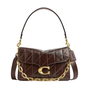Quilted Glazed Leather Chain Tabby Shoulder Bag with Chain