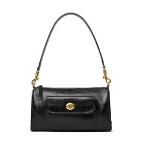 Women's Stylish Genuine Leather Shoulder Bag Lady Vintage Classic Design Handbag Purse Crossbody Bags with Two Strap