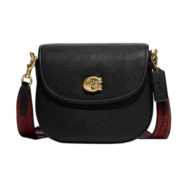 Discover the Polished Pebble Leather Willow Saddle Bag by Coach. Stylish, versatile, and perfect for everyday wear.