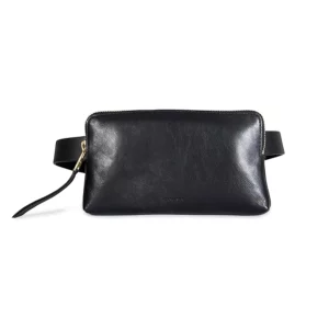 AllSaints Women's Leather Zip Belt Bag, Removable Zip Pouch for Hands-Free Carrying, 25 MM