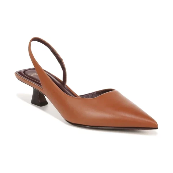 Franco Sarto Womens Devin Pointed Toe Kitten Heel Slingback Pump