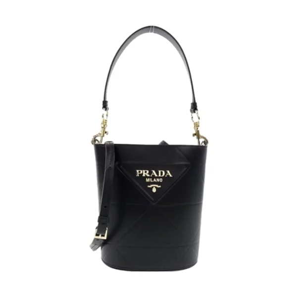 Prada Soft Calf Leather Bucket Handbag