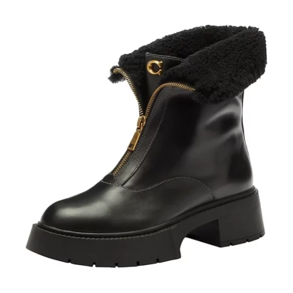 COACH womens Leah Platform Zip Bootie