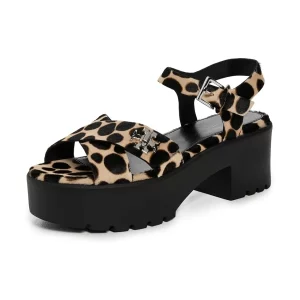 Tory Burch Women's T Lock Lug Heeled Sandals